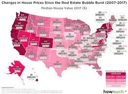 How Housing Prices Have Changed Ten Years After The Real Estate Bubble Burst Vivid Maps House Prices Economic Map Real Estate