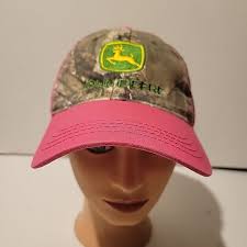 John Deere CAMO + Hot Pink Hunter Ball Cap Hat For Farm Tractor Girl  Embroidery