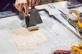 Fry ice cream machine is used for frying ice. Thailand Stir Fried Ice Cream Rolls At Freeze Pan Organic Natural Stock Photo Picture And Royalty Free Image Image 91333187