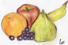 Anna soghomonyan/the eyes of beholder (70x80cm, oil painting, ready to hang). Still Life Fruit Drawing By Bav Patel