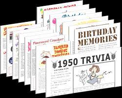 At the bottom of the page is our collection of free printable christmas trivia pdfs. 1950 Birthday Pack Free Party Games