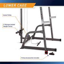 Amazon Com Marcy Pro Deluxe Cage System With Weightlifting Bench All In One Home Gym Equipment Pm 5108 Sports Outdoors