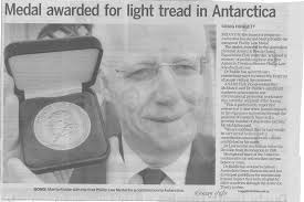 Medal awarded for light tread in Antarctica