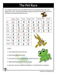 Pets Expert Logic Puzzle Answers Woo Jr Kids Activities Puzzles For Kids Logic Puzzles Math Logic Puzzles