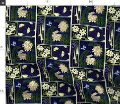 Maybe you would like to learn more about one of these? Art Deco Flowers Blue Spoonflower