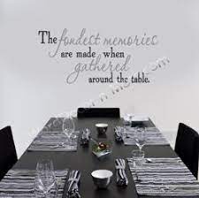 A dining room is a room for consuming food. The Fondest Memories Inspirational Dining Room Wall Words Removable Wall Wor Dining Room Quotes Vinyl Wall Words Dining Room Walls