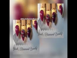 Acrylic nail designs burgandy : Acrylic Nails Burgundy Gold Not Polish Nails Miracle Magazine