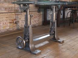 Vintage Industrial Cast Iron Glass Adjustable Desk Table Base 1stdibs Com Vintage Industrial Table Base Industrial Style Decor