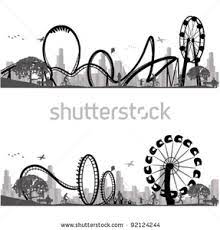 Stock Vector Vector Illustration Roller Coaster Silhouette Image Roller Coaster Clip Art Carnival Photography