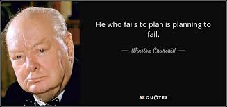 A much better phrase is failing to plan for problems is planning to fail. to address the very high likelihood that problems will crop up, you need to plan for contingencies. Winston Churchill Quote He Who Fails To Plan Is Planning To Fail
