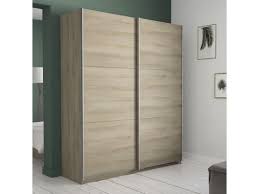 Placard à balai 1 porte labad coloris blanc/frêne. Armoire 2 Portes Coulissantes Chene 150 Gela L 154 X L 65 X H 224 Cm Vente De Dansmamaison Conforama