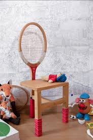 Tuto Fabriquez Une Chaise Pour Enfant Vintage Avec Une Raquette De Tennis Chaise Enfant Dossier De Chaise Enfants Vintage