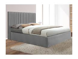 5000 pezzi in magazzino per una consegna rapida. Letto Contenitore Testiera 140 X 190 Cm Tessuto Grigio Sarah