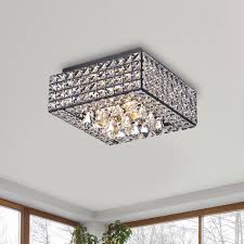 The Lighting Store Gisela Modern Square Crystal Flush Mount Chandelier In Antique Black Walmart Com Walmart Com