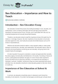 Sex Education Essay – Importance, Advantages, and How to Teach – 829 Words  | Essay Example