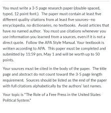 Hint avoid circular reasoning means that we have to sail up the contrasts: You Must Write A 3 5 Page Research Paper Double S Chegg Com