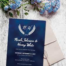 Navy Blue Wedding Invitation Template Elegant Wedding Invite Etsy Wedding Invitations Printable Templates Navy Blue Wedding Invitations Wedding Invitations