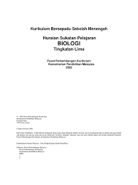Huraian sukatan pelajaran kssm tingkatan 4. Sains Biologi Tingkatan 5