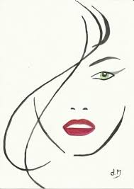 Tableau Aquarelle Trait Visage Par L Artiste Opa Sur Ateliermagique Com Dessin De Visage Dessin Visage Comment Dessiner Un Portrait