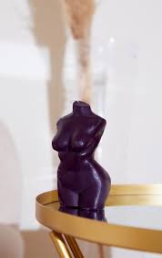 3d woman man torso candle mould, male female human body soap mold silicone: Belle Nous Black Hourglass Female Body Candle Prettylittlething