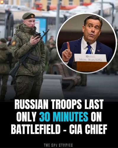 Read full story 👇 CIA Director John Ratcliffe said Wednesday that newly  arrived Russian recruits survive an average of just 20 to 30 minutes before  being killed or wounded, the first time