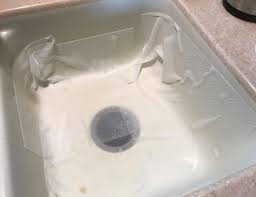 cleaning up spilt ink from corian sinks