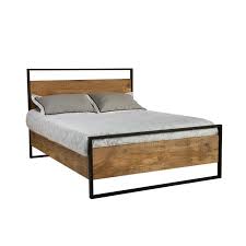 mobilia grand lit en bois et metal elements mobilia elements queen wood and metal bed lit bois mobilier de salon lit metal