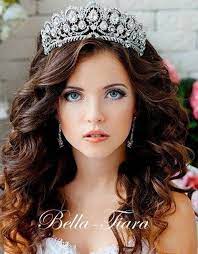 Wedding Tiara Bridal Tiara Rhinestone Tiara Silver Wedding Etsy Quince Hairstyles Womens Hairstyles Loose Hairstyles
