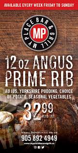 Prime rib is a beloved throwback dish making a colossal comeback. Prime Rib Dinner My Place Bar Grill