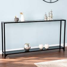 Guideline price for a table in black gloss finish is £1600* also available in eggshell black painted finish from £1200 depending on size etc. Southern Enterprises Console Table In High Gloss Black Black Nebraska Furniture Mart