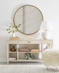Choose from over 800 fabric types and 50 types of leathers. Love This Simple All White Entryway Look With A Tiered Console Table Sheepskin Ottoman And Oversized Round Decoracao Espelho Decoracao Decoracao Com Espelhos