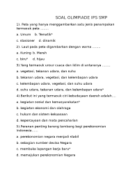 Dalam soal yang akan saya bagikan ini sudah mencangkum materi bahasa indonesia, ipa, matematika, pengetahuan. Contoh Soal Olimpiade Ips Sd Kelas 5 Soal Kelasmu