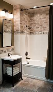 This bathroom just uses two types of tiles: 37 Ideas To Use All 4 Bahtroom Border Tile Types Digsdigs