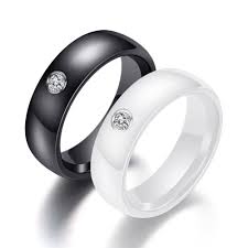 Unique Simple Black White Aaa Zirconia Ceramic Couple Rings Price For A Pair Black Ceramic Ring Black Rings Rings For Men