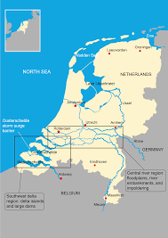 As observed on the physical map of the netherlands, it is a very flat country with almost 25% of its land at, or below sea level. Fig 1 The Netherlands Located In Northwest Europe Source First Martijn Van Staveren
