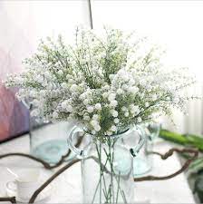 Artificial Flowers For Christmas Decoration White Babys Breath Etsy Wedding Table Flowers Wedding Party Bouquets Wedding Table Centerpieces