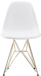 The Pretty Gold Legs Of This Chair Say It All Perfect In An Eclectic Dining Space Dining Chair Pads White Dining Chairs Retro Dining Chairs