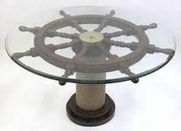 Nautical Table With 36 Ship Wheel Nautical Table Nautical Furniture Nautical Glass