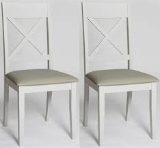 These dining chairs feature sturdy wood frames in a. Ohio Painted Cross Back Padded Dining Chair Pair Cfs Furniture Uk