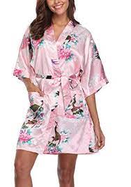 Sueshop Womens Floral Satin Robe Short Silk Bridal Robe Httpswwwamazoncomdpb07kygm9hwrefcm_sw_ Long Silk Kimono Satin Dressing Gown Womens Kimono