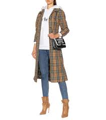 vintage check trench coat