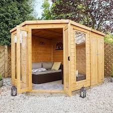 Waltons 11 X 7 Wooden Corner Summerhouse With Side Shed Maison Jardin Maison Bois