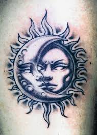 This moon man looks like he is extremely. Awesome Sun Tattoo Designs For Men And Women Sun Tattoo Designs Sun Tattoos Moon Tattoo