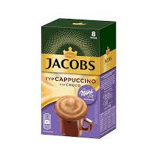 Cappuccino baland ko`pik hosil qilib, o`zining mayin ta`mi bilan rom etadi. Jacobs Cappuccino Choco Milka 8 Sticks Coffee And More