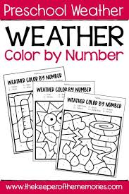 color by number weather preschool worksheets the keeper of the memories