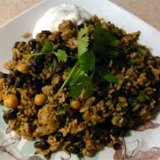 Middle Eastern Rice With Turkey Black Beans And Chickpeas Recipe Turkey Mince Recipes Healthy Chicken Recipes Turkey Mince