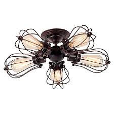 Welcome to the rabid rabbit rust electricity 101: Vintage Ceiling Lights Fixtures Luling Industrial Style Semi Flush Mount Pendant Lighting Barn Metal Ceiling Chandelier Wall Light For Indoor Use E26 Light Bulbs No Bulb With 5 Light Rust Color Buy