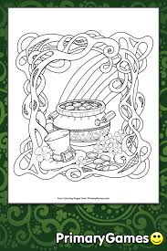This rainbow with pot of gold coloring pages can be used in your pc, in your smartphone, even on paint and more similar desktop apps to fill color in it. Rainbow And Pot Of Gold Coloring Page Free Printable Pdf From Primarygames