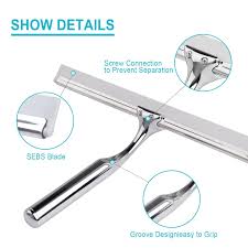 Budget And Good Squeegee For Shower Stainless Steel Shower Squeegee For Shower Doors Bathroom Tile Wall M Bathroom Wall Tile Cleaning Glass Clean Kitchen Floor