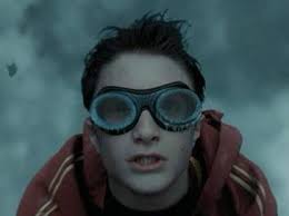 In the Prisoner of Azkaban, Harry Potter falls off his broom thousands of  feet in the air, up in the clouds, because of the Dementors. Once Harry  wakes, Fred and George exclaim